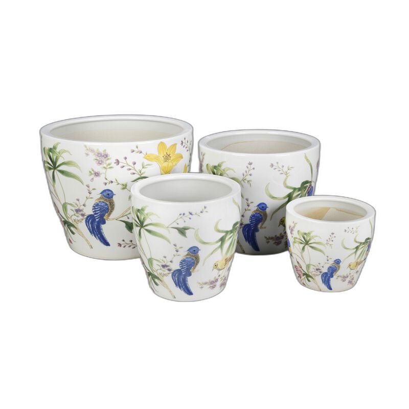 Aa Importing Birds And Flowers Set Of 4 Planters image number 0