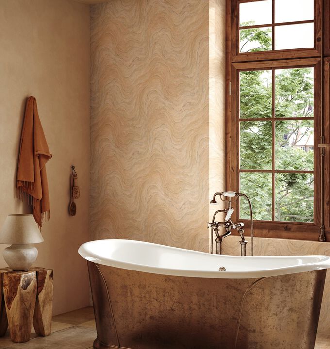 The Bricks And More Marble optic Beige Wallpaper 45755