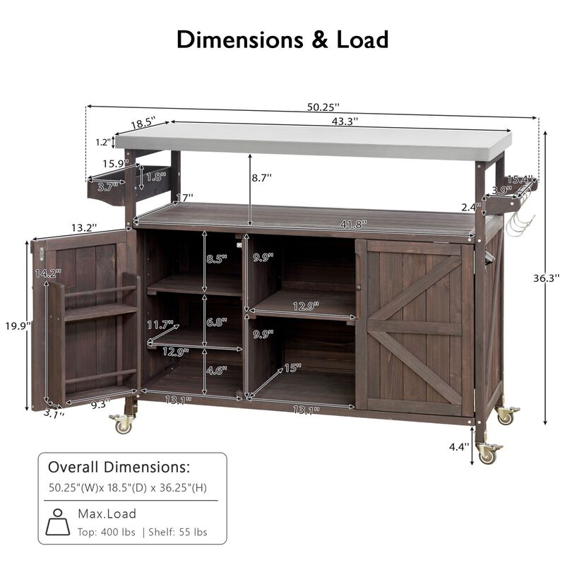 ELEMENT ACE Premium Outdoor Kitchen Island with Stainless Steel Top and Ample Storage image number 2