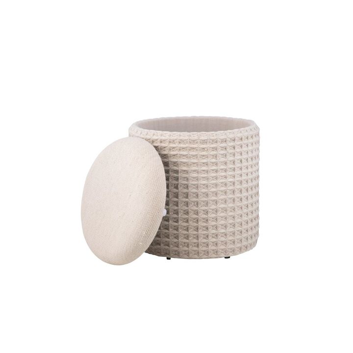 Carolina Chair & Table Handwoven Chronos Waffle Cream Storage Ottoman