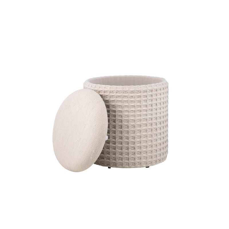 Carolina Chair & Table Handwoven Chronos Waffle Cream Storage Ottoman
