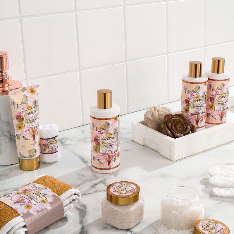 Vanilla Coconut Home Spa Gift Basket, 13 Piece