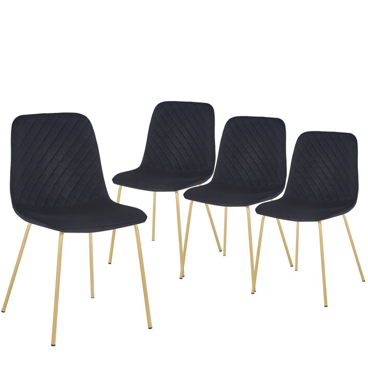 Dining chair set of 4 PCS（BLACK）, Modern style, technology, Suitable for restaurants, cafes, taverns, offices, living rooms, reception rooms.Simple structure, easy installation.