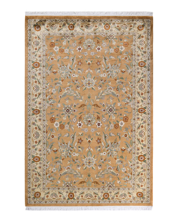 Mogul, One-of-a-Kind Hand-Knotted Area Rug  - Yellow, 4' 3" x 6' 4"