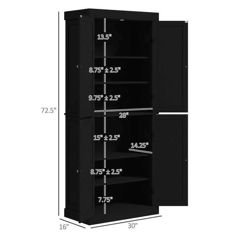 Hivvago Tall Kitchen Pantry Cabinet with Adjustable Shelves image number 2