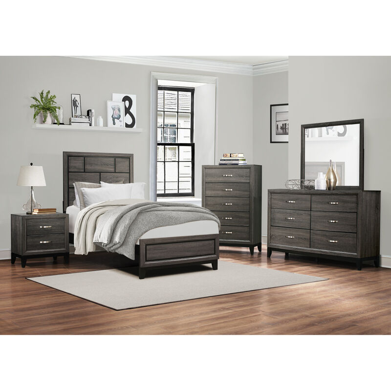 Streamdale Gray Contemporary Chest of Drawers with Polished Chrome Pulls image number 6