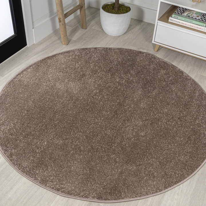 Haze Solid Low Pile Round Area Rug
