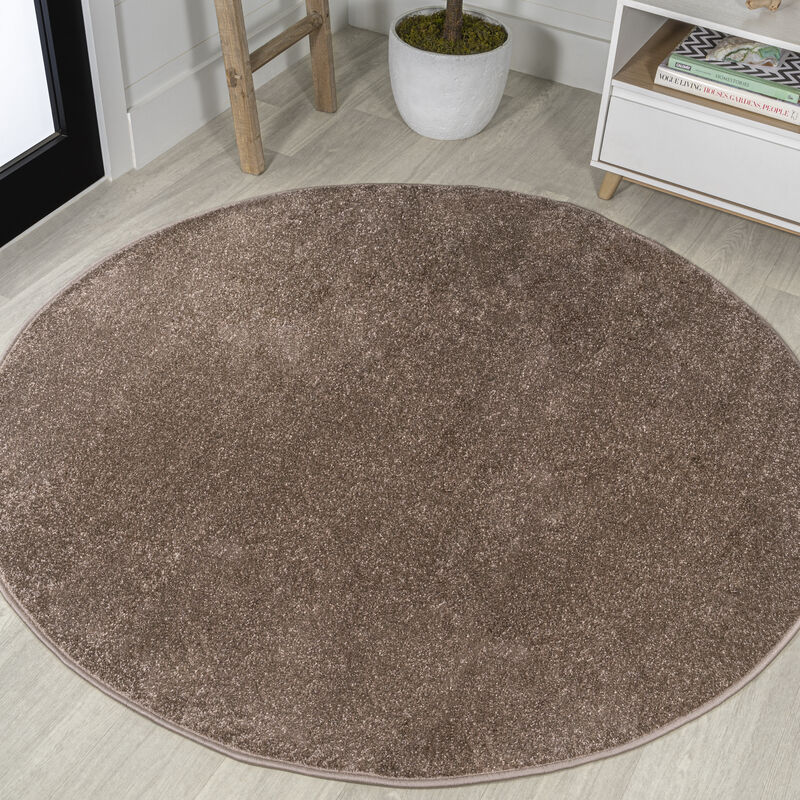 Haze Solid Low Pile Round Area Rug