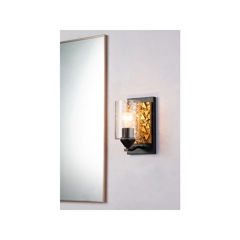 Lucas McKearn Bocage 1 Light Wall Sconce In Matte Black And Gold