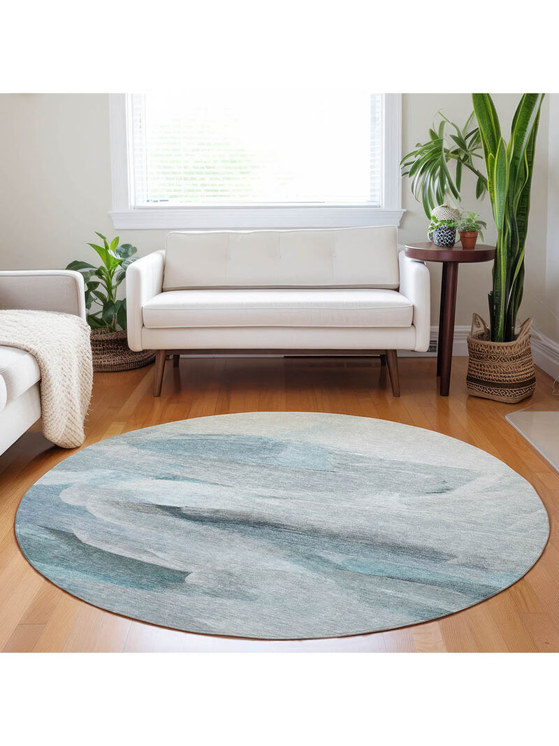 Ravenna RN11 Teal 8' Round Rug