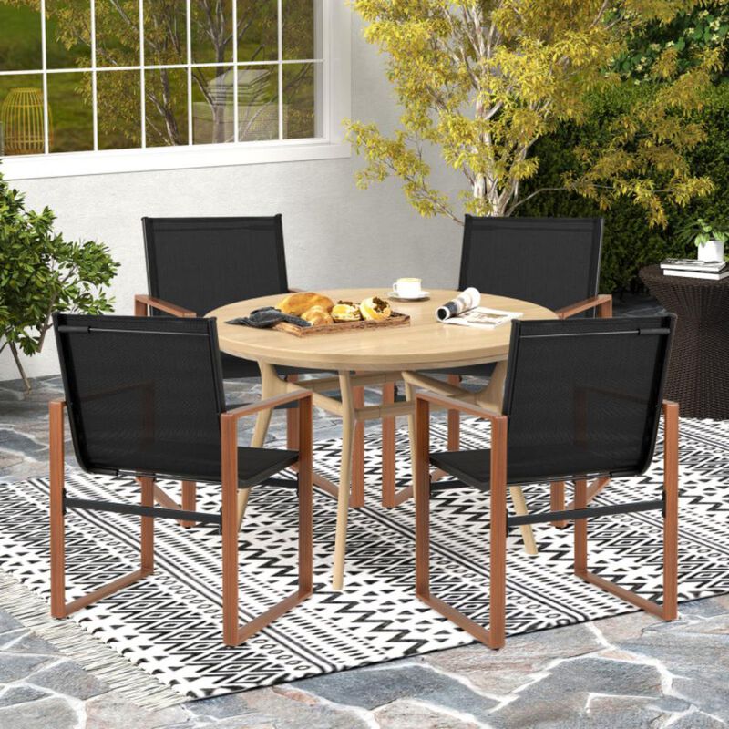 Hivvago Outdoor Dining Chairs with Breathable Seat and Backrest Set of 2