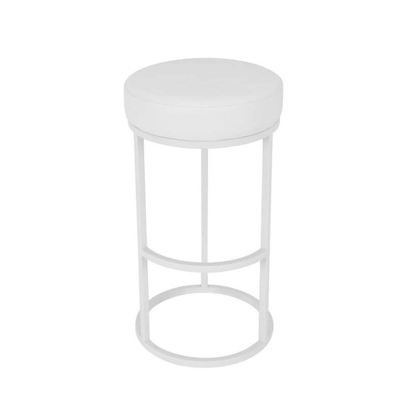 Pangea Home Stan Bar Stool Faux Leather White