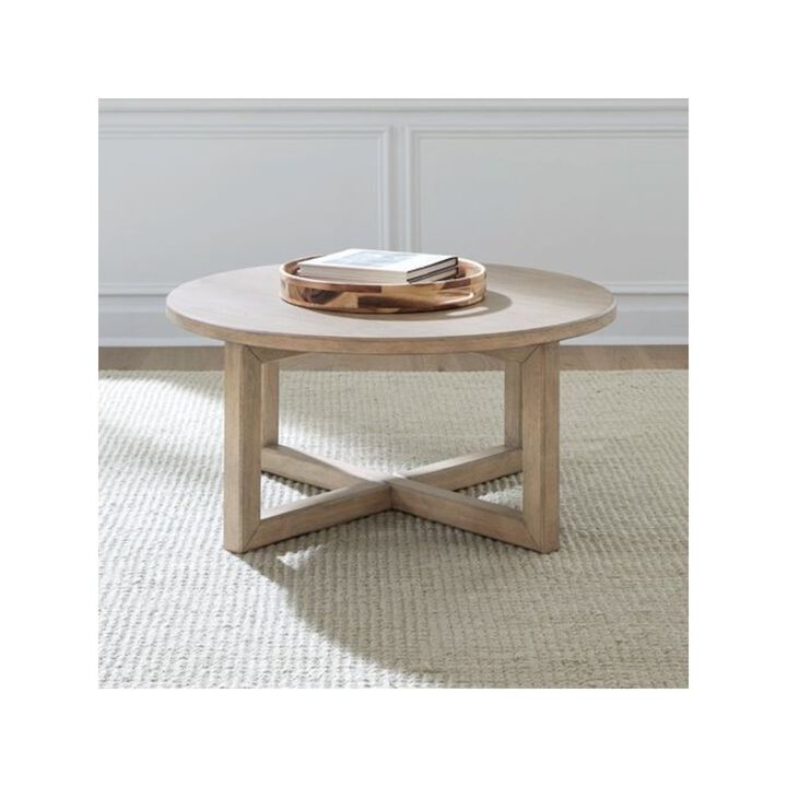 Liberty Furniture 3 Pc Living Room Set - Cocktail Table, Chairside Table  - Barley Buff Birch Wood