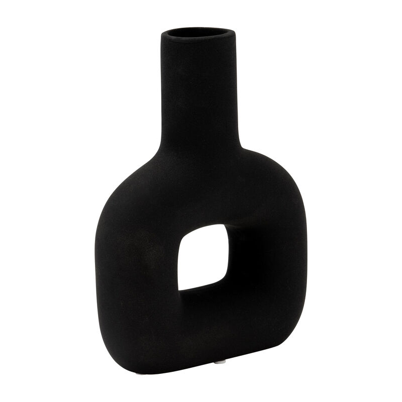 Dol, 8" Open Cut Vase, Black image number 2