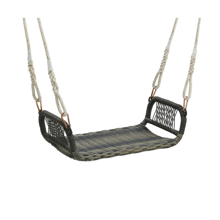 Wicker Porch Swing Seat with Cozy Armrests