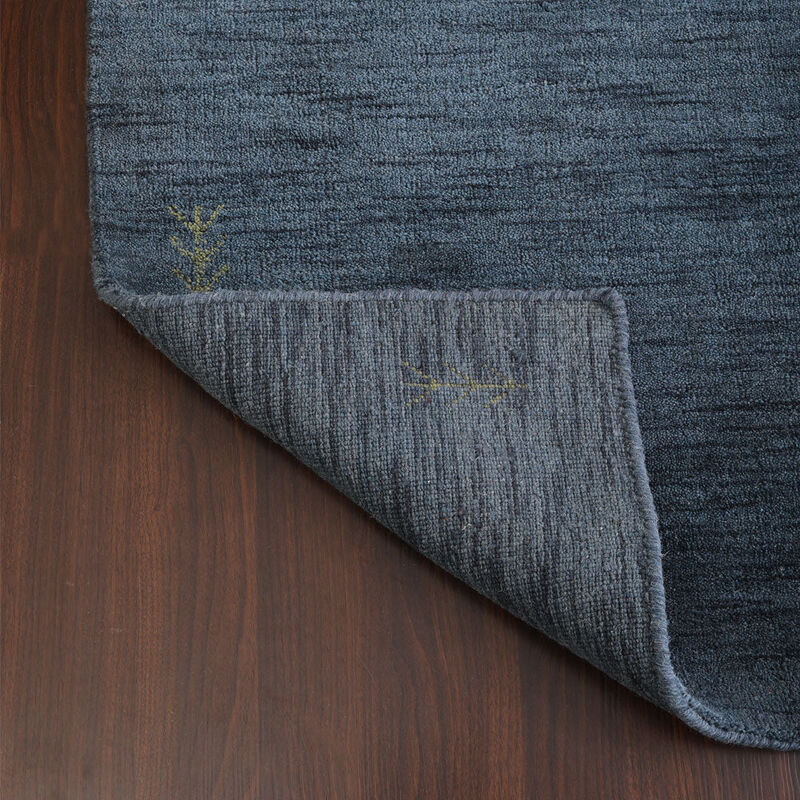 Rugsotic Carpets Hand Knotted Loom Wool 2'6''x10' Runner Area Rug Contemporary Light Blue L00226