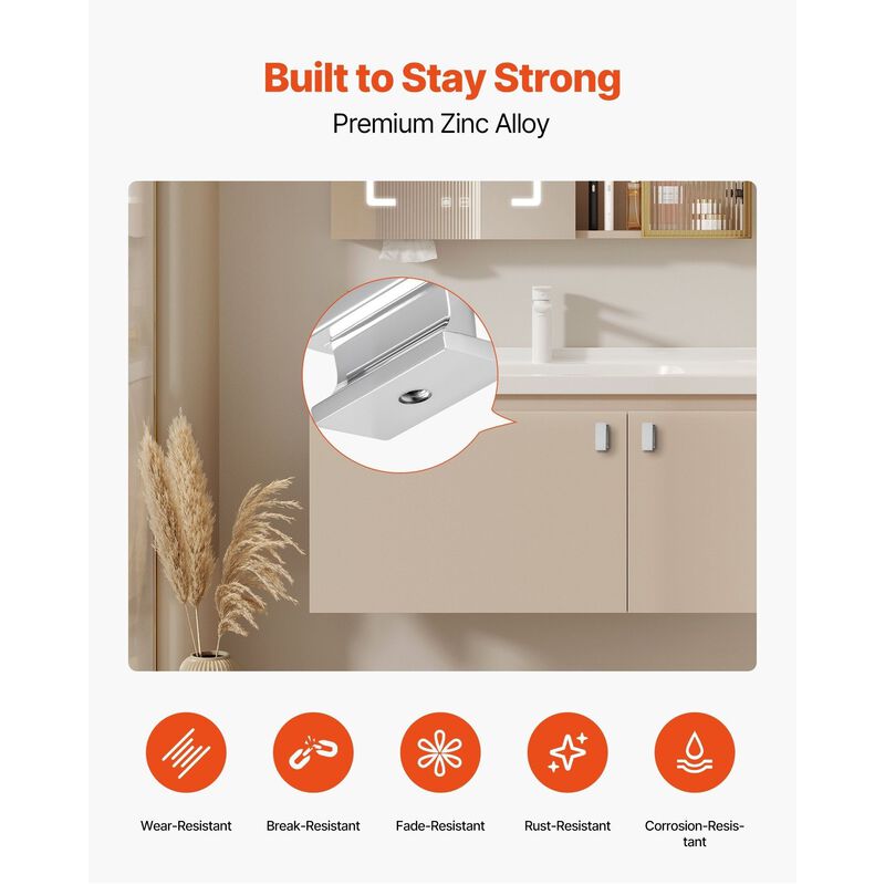 10 Pack Rectangular Cabinet Knobs, Zinc Alloy Drawer Pulls with Screws image number 6