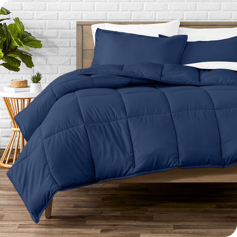 Bare Home Comforter Set - Ultra-Soft - Goose Down Alternative - Premium 1800 Series - All Season Warmth (Twin/Twin XL, Dark Blue