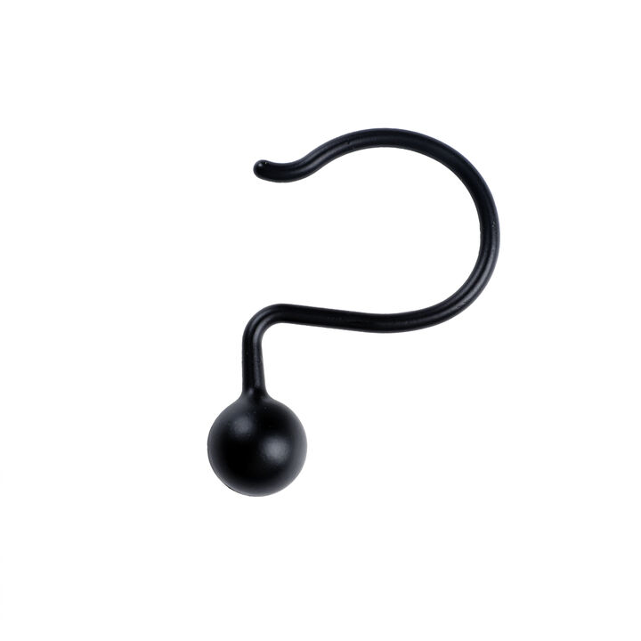 Utopia Alley Rust-Resistant Metal Shower Curtain Hooks, Decorative Round Base Design, Shower Hooks Hangers for Bathroom, Kitchen Utensils, Curtains, Clothing, Towels etc - Set of 12