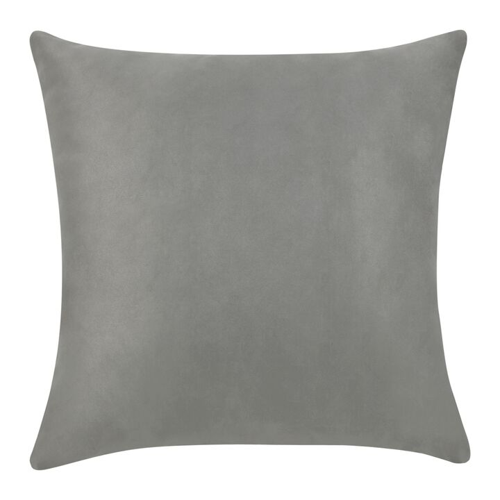 Dolu Throw Pillow, Hand Woven Texture, 24 Inch Recycled, Dark Gray - Benzara