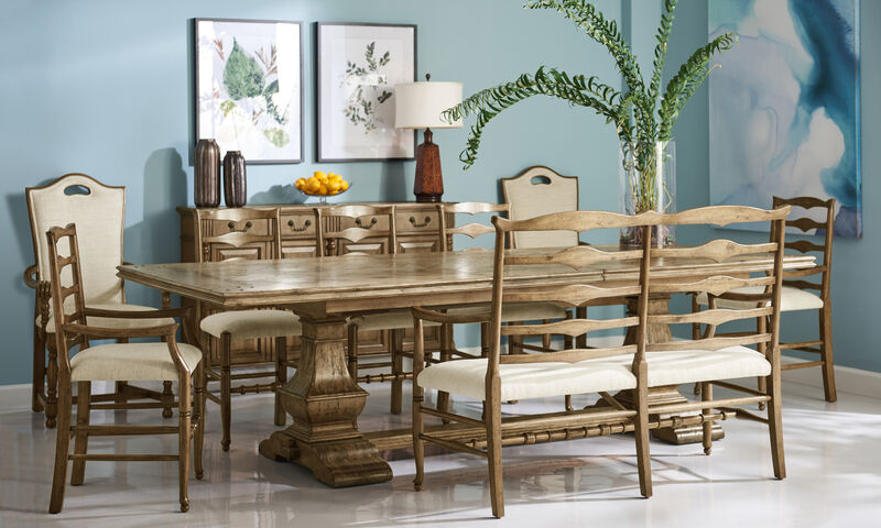 Medium Driftwood Ladderback Bench