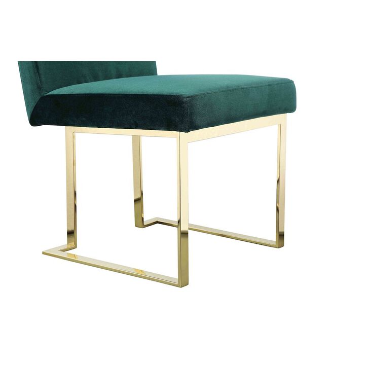 Pangea Home Gold Dexter Side Chair Velvet Green (Set Of 2)
