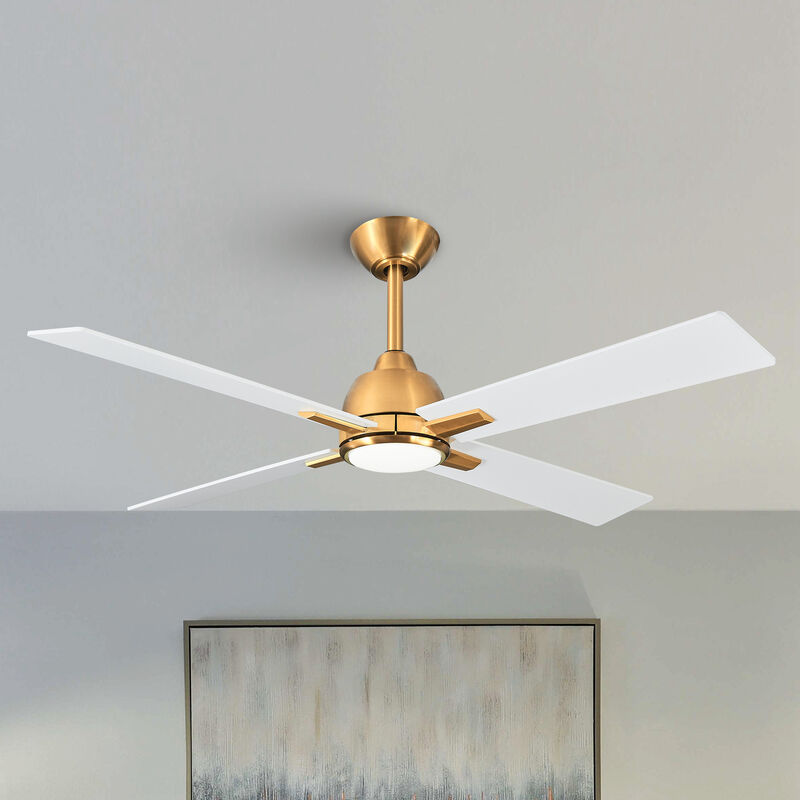48" Modern Ceiling Fan with Dimmable LED Light, 6-Speed Reversible DC Motor, Remote Control