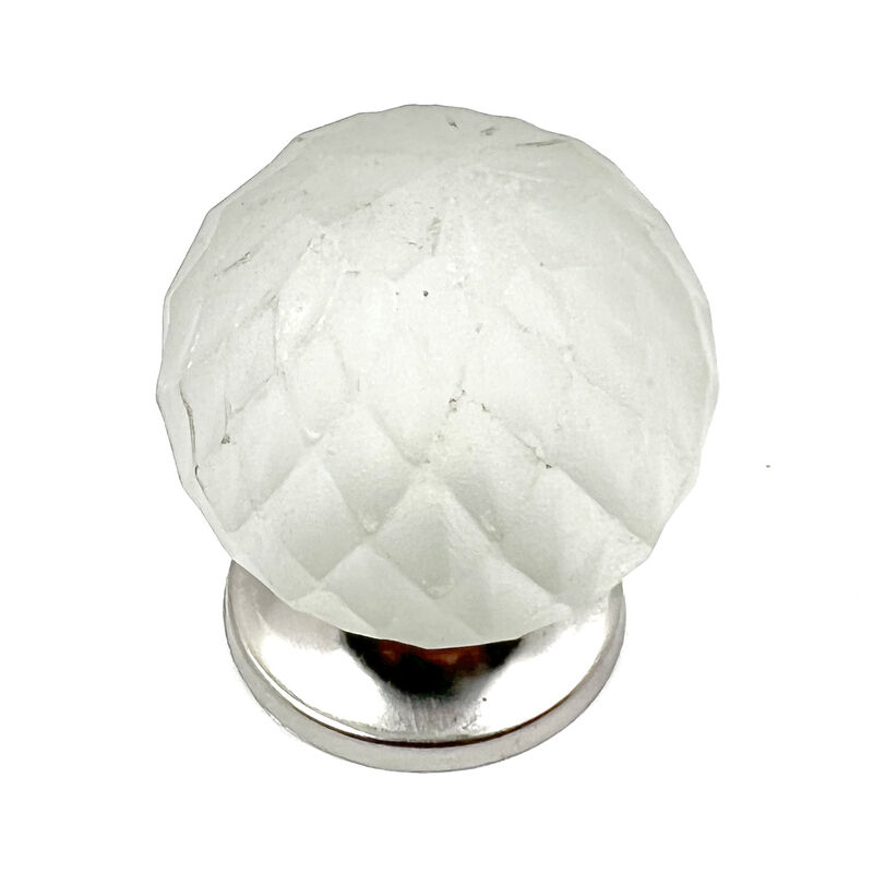HomeRoots Set of Six White Glass Drawer Pull Knobs image number 0