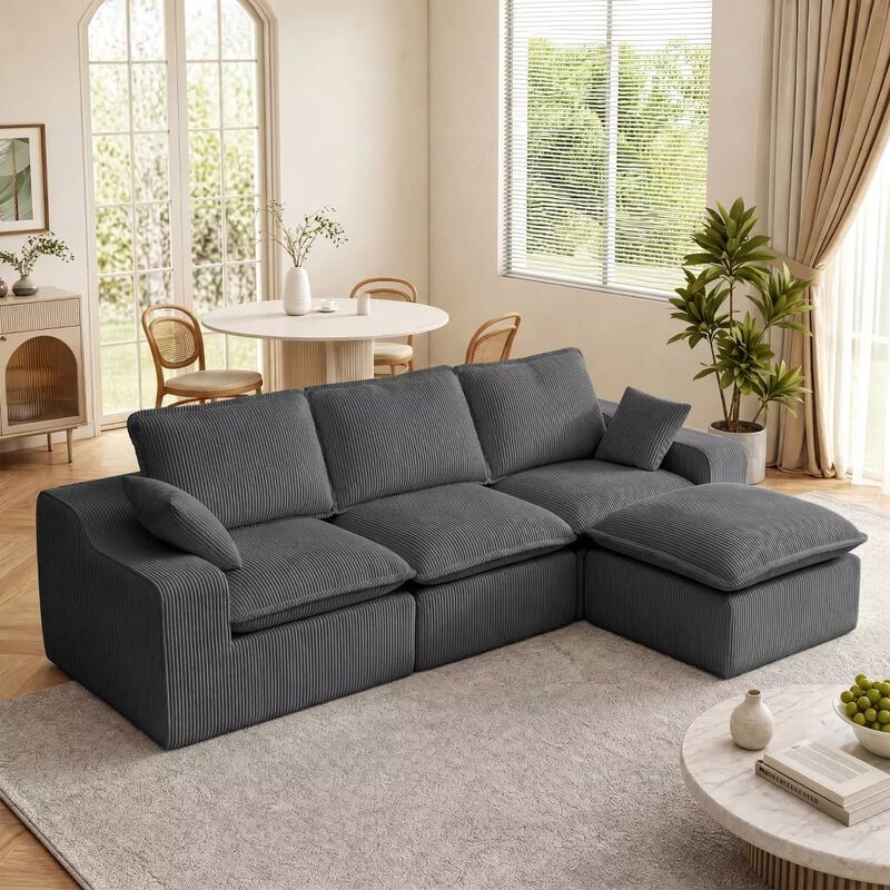 107" Long-Shaped Modular Sectional Sofa image number 7