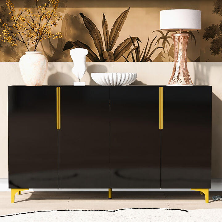 Merax Glossy Finish Light Luxury Storage Cabinet