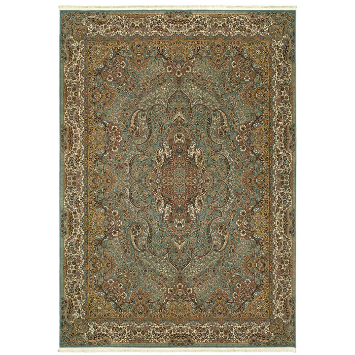 HomeRoots Medallion Area Rug With Fringe