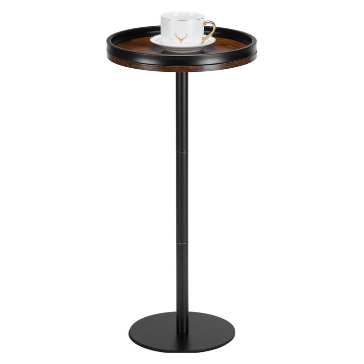 ZEXVIDA Round Drink Table,Small Pedestal Table,Small Round Side Table for Small Spaces,Martini Table for Living Room, Bedroom, B