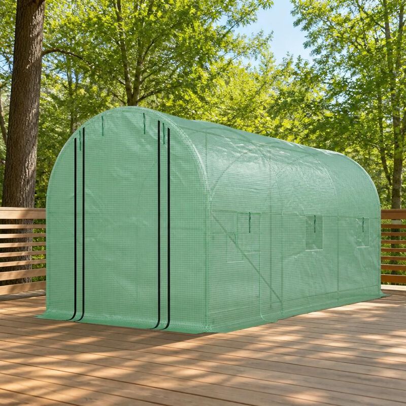 WOW PIONEER Spacious Walk-in Tunnel Greenhouse with Reinforced Support Rods for Outdoor Gardening and Plant Cultivation image number 2