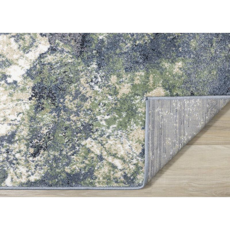 Novelle Home Davi Blue Green Cream Distressed Abstract Area Rug, 7'10 x 10'6 image number 4