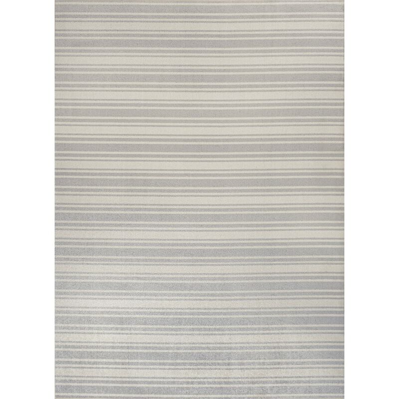 Fawning Two-Tone Striped Classic Low-Pile Machine-Washable Area Rug