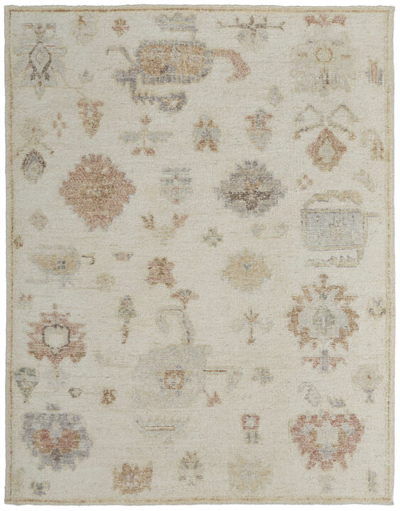 HomeRoots Wool Floral Hand Knotted Area Rug