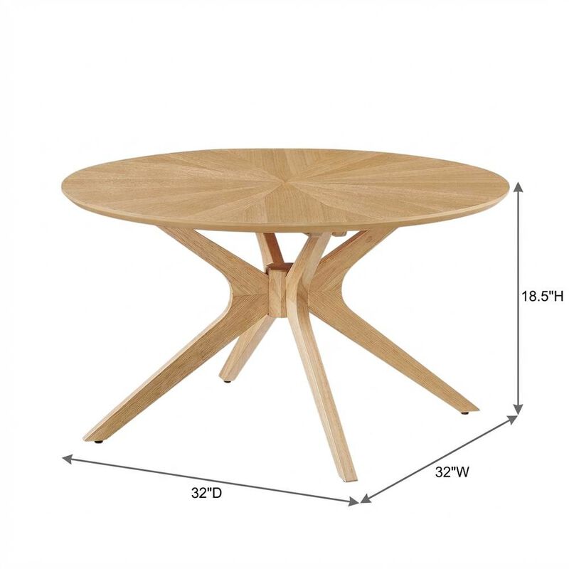 Round Wooden Coffee Table with Modern Design and Durable Build image number 3