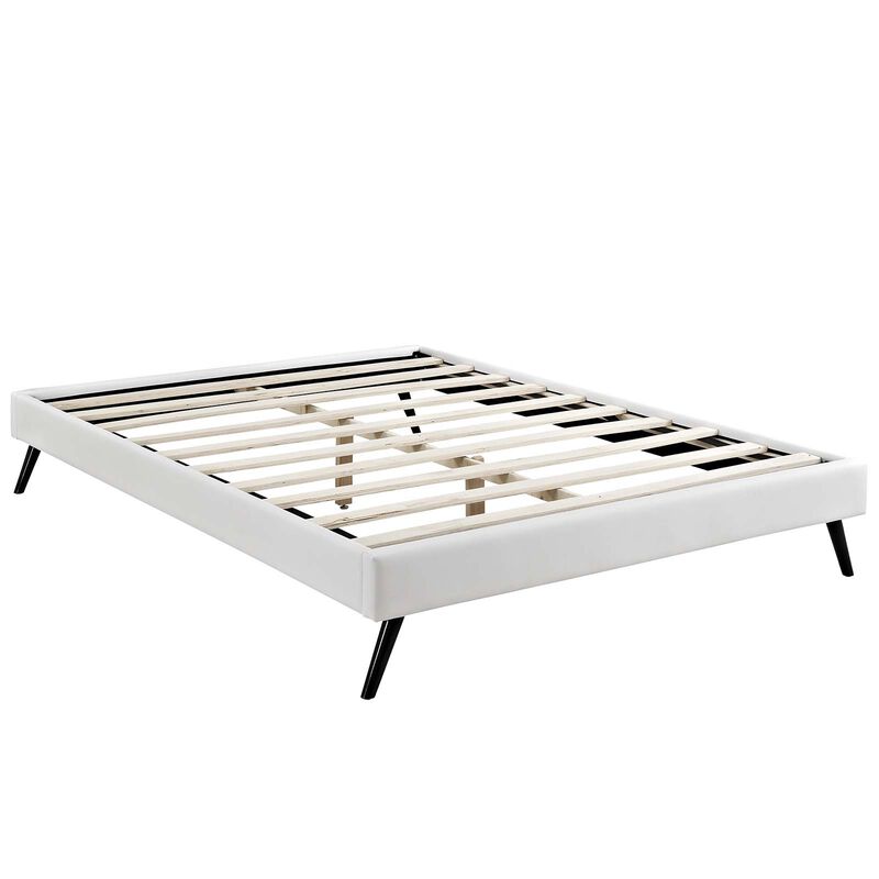 Modway - Loryn King Vinyl Bed Frame with Round Splayed Legs White