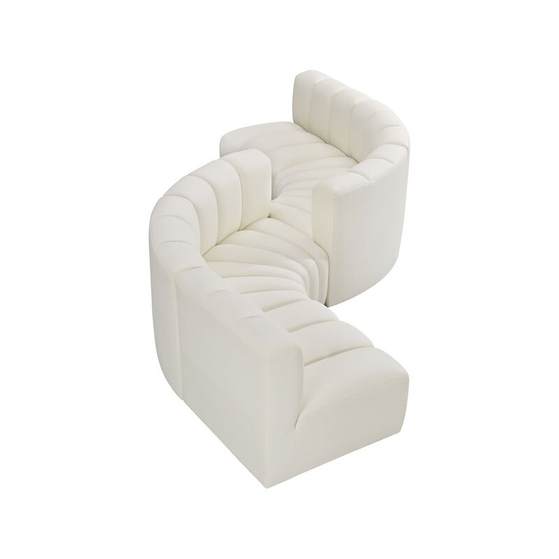 Meridian Furniture Arc Cream Vegan Leather Modular Sofa