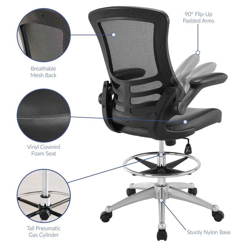 Modway Furniture - Attainment Vinyl Drafting Chair image number 4