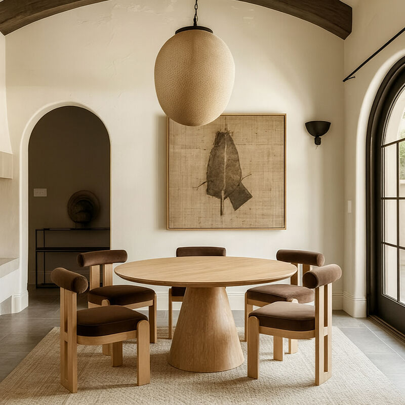 Meridian Furniture Linette White Oak Dining Table image number 1