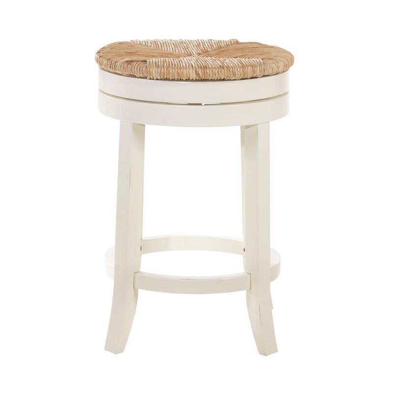 Carolina Living Irving 24 Swivel Rush Seat Counter Stool - Antique White