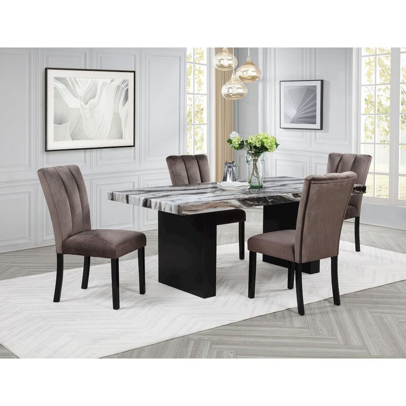 Sheridan Velvet Dining Chairs, Set of 2, Cedar Brown