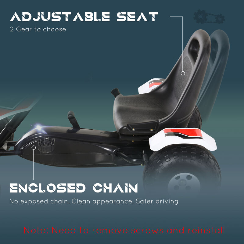 BreeBe Pedal Go Kart Children Ride on Car Racing Style with Adjustable Seat, Plastic Wheels, Handbrake and Shift Lever image number 3
