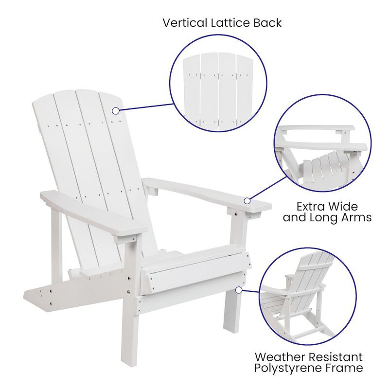 Commercial All-Weather Poly Resin Wood Adirondack Chair image number 2