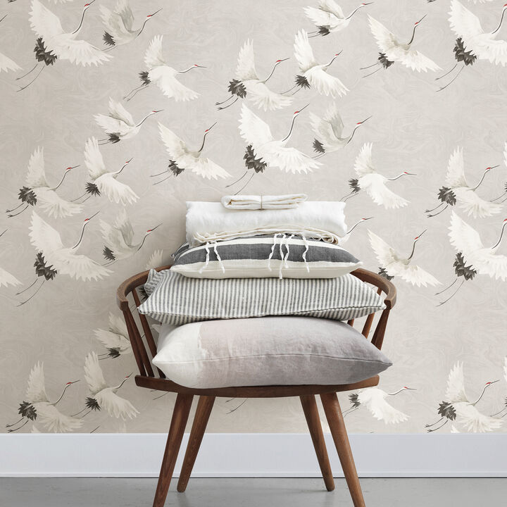 Windsong Grey Crane Wallpaper