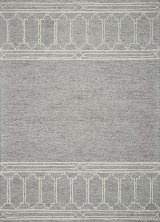 2' X 4' Wool Grey Area Rug