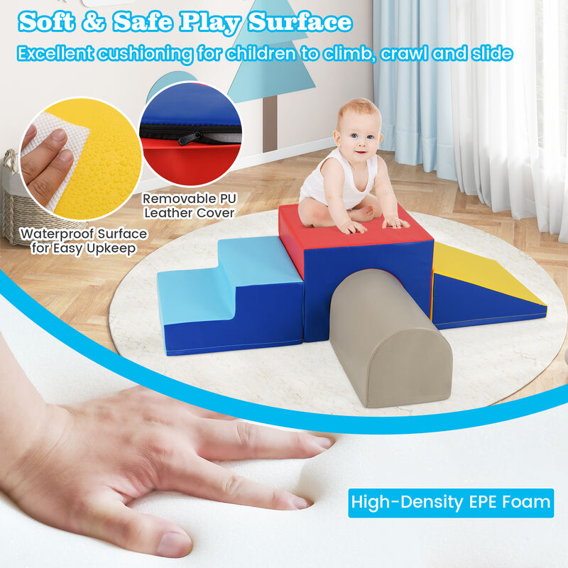 Climb & Crawl Baby Foam Play Set &ndash; Soft Indoor Activity Blocks for Infants