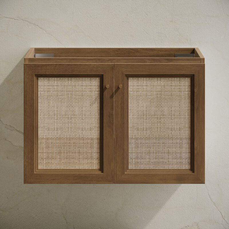 Classe 30" Wall-Mounted Bathroom Vanity in Brown Oak without Sink Top image number 3