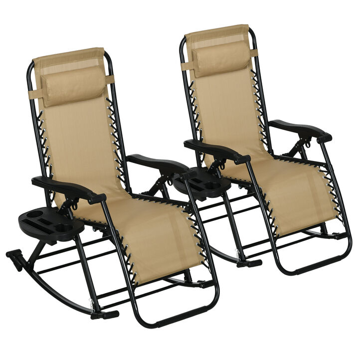 Hivvago 2-Pack Foldable Zero Gravity Rocking Chairs